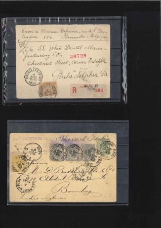 Stamp of Belgium » Belgique. 1893-1900 Armoiries du Royaume et Léopold II fine barbe - Émission Lot de 9 lettres et cartes avec divers affranchissements