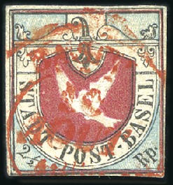 Stamp of Switzerland / Schweiz » Kantonalmarken » Basel Basler Taube in leuchtend frischen Farben, ringsum