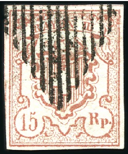 Stamp of Switzerland / Schweiz » Rayonmarken » Rayon III (grosse Ziffer) Type 3 mit sauberer Raute entwertet, ringsum gut g