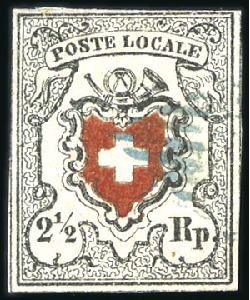 Stamp of Switzerland / Schweiz » Orts-Post und Poste Locale Poste Locale mit Kreuzeinfassung, Type 31, gestemp