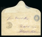 1867-68 30C, blau Umschlag mit Teil eines 2. Wertstempels