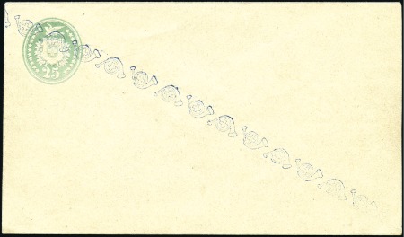 1871 25C grün Umschlag mit blauem Rollstempel (Pos