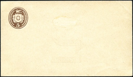 1874-75 5C braun, Umschlag KZ grosse Ziffern, mit 