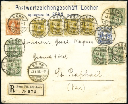 1907 Kreuz und Wertziffer 12C blau, Ganzsache mit 