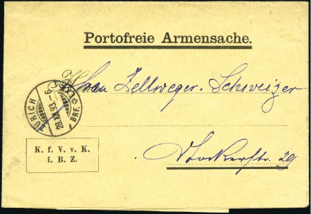 1893 Amtliches "Portofreie Armensache" Streifband 