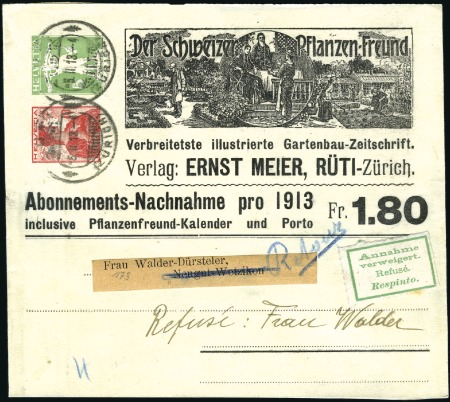 1909 Tellknabe 5C grün, Ernst Meier Privat-Zudruck