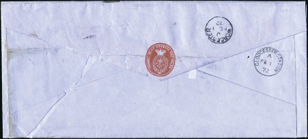 Stamp of Great Britain PLATE 9 PAIR ON COVER

1872 (Jan 31) Envelope se