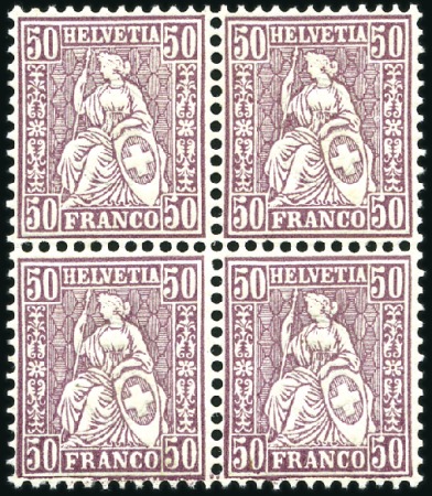 50C lila, postfrischer Viererblock