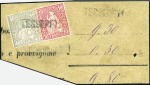Stamp of Switzerland / Schweiz » Sitzende Helvetia Gezaehnt » Briefmarken 1881 Faserpapier 40C grau, zusammen mit 10C rot