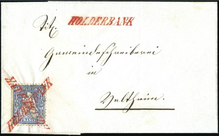 Stamp of Switzerland / Schweiz » Sitzende Helvetia Gezaehnt » Briefmarken 1862 GROSSE STEMPELSELTENHEIT