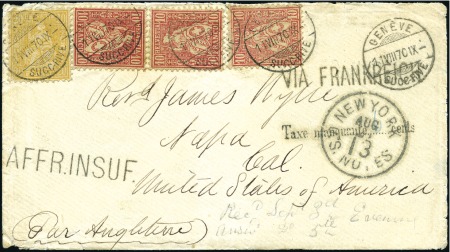 1870 (11 Aug.) 20C orange und 10c rot (3) entwerte