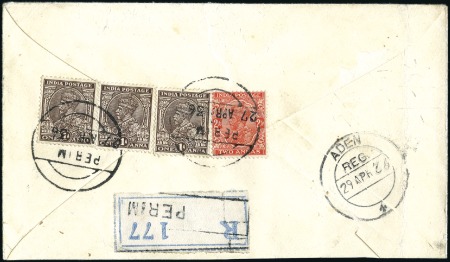 PERIM: 1936 (Apr 27) Envelope sent registered from