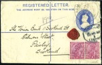 ABADAN: 1919 (Mar) 2a Registered envelope from Aba
