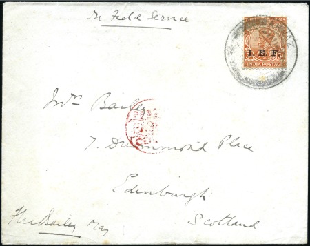 AHWAZ: 1917 Envelope from Ahwaz to Scotland with I