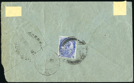 Stamp of India » Used Abroad AHWAZ: 1916 (Apr 26) Envelope from Ahwaz to Portug