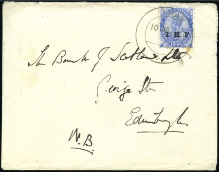Stamp of India » Used Abroad AHWAZ: 1916 (Apr 10) Envelope from Ahwaz to Scotla