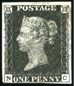 Stamp of Great Britain » 1840 1d Black and 1d Red plates 1a to 11 1840 1d Black pl.5 NC with clear to very good marg