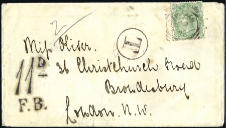 Stamp of Zanzibar » The Indian Post Office (1875-1895) 1890 (Oct 13) Envelope from Zanzibar to England wi