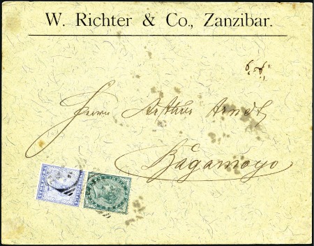 Stamp of Zanzibar » The Indian Post Office (1875-1895) 1894 (Apr 8) Commercial envelope from Zanzibar to 