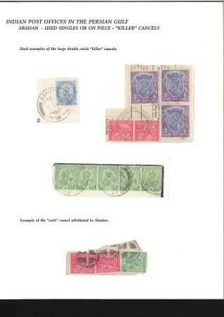 Stamp of India » Used Abroad PERSIA
ABADAN: 1911-22, Group of stamps used in A