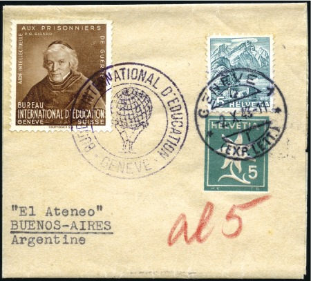 Stamp of Switzerland / Schweiz » Ganzsachen » Streifbänder 1938 Edelweiss 5C grün, Landschaftsbilder 5C grün 