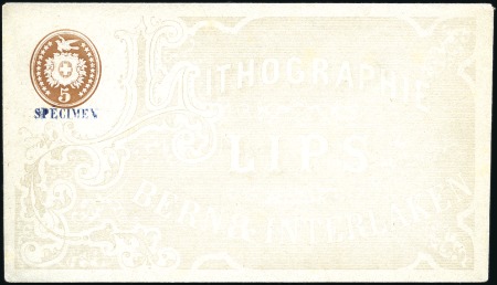 1869 5C braun, Umschlag mit LITHOGRAPHIE LIPS Firm