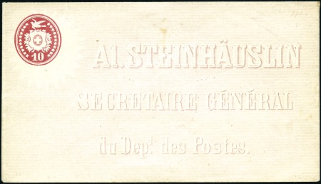 1869 10C karminrot, Umschlag mit AL. STEINHÄUSLIN 