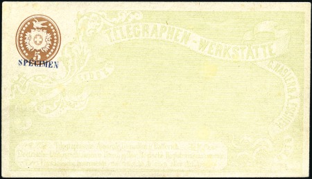 1869 5C braun, Umschlag mit TELEGRAPHEN-WERKSTÄTTE