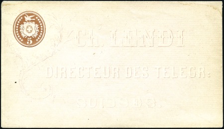 1869 5C braun, Umschlag mit Ch. LENDI DIRECTEUR DE