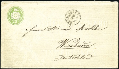1869 25C grün, Umschlag mit HOTEL RITSCHARD INTERL