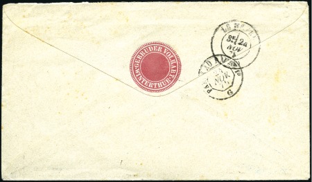 1873-74 30C blau, Umschlag mit GEBRÜDER VOLKART WI