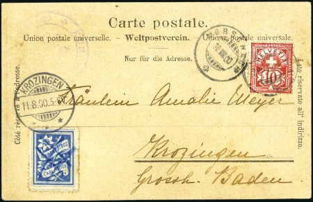 Stamp of Switzerland / Schweiz » Hotelpost STOOS 1888: "KURORT-STOOS" Postkarte mit 1888 dunk