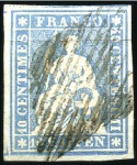 10Rp grünlichblau (dünnes Papier) je 1x auf Brief 