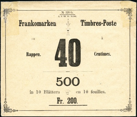 1881 40C "Frankomarken" Kuvert, N°320h, kl. Fehler