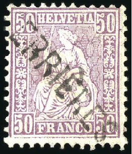 50C lila, entwertet mit Einzeiler VERRIÈRES (AW. G