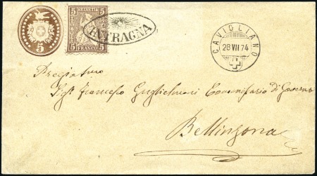 5C braun, mit Strahlenstempel INTRAGNA (AW Gr. 68)