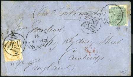 Stamp of India » Used Abroad BURMA: 1871 (Feb 28) Envelope to England with 1865