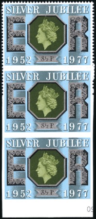 SOLD
1977 Silver Jubilee 8 1/2p mint nh bottom ma