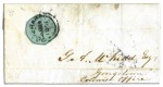 1850-51 8 cents black on blue-green, Townsend Type