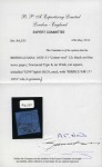 1850-51 12 cents black on blue, on thick paper, Townsend Type B, with initials of postal clerk Wight "EDW", cut square