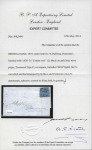 1850-51 12 cents black on pale blue, Townsend Type D, "EDW", on cover