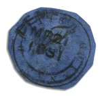 1850-51 12 cents black on indigo, Townsend Type B,