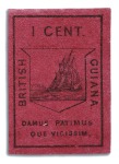 1852 Waterlow 1 cent black on magenta, exceptional