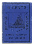 1852 Waterlow 4 cents black on deep blue, exceptio