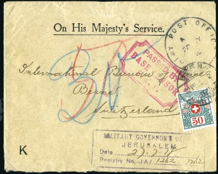 PALESTINE - GROSSBRITANNIEN: 1918 Dienstbrief des 