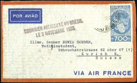 Stamp of Switzerland / Schweiz » Schweiz ab 1907 1935 CRASH MAIL: Air France