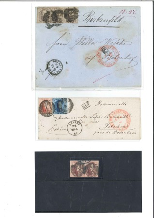Stamp of Belgium 1851-58, Small selection of Medaillons comprising 