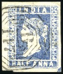 PENANG: 1854 1/2a, 1a, 2a and 4a with "B / 147" ca