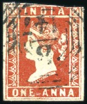 PENANG: 1854 1/2a, 1a, 2a and 4a with "B / 147" ca