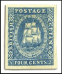 1853-55 Waterlow lithographed 4 cents first state 